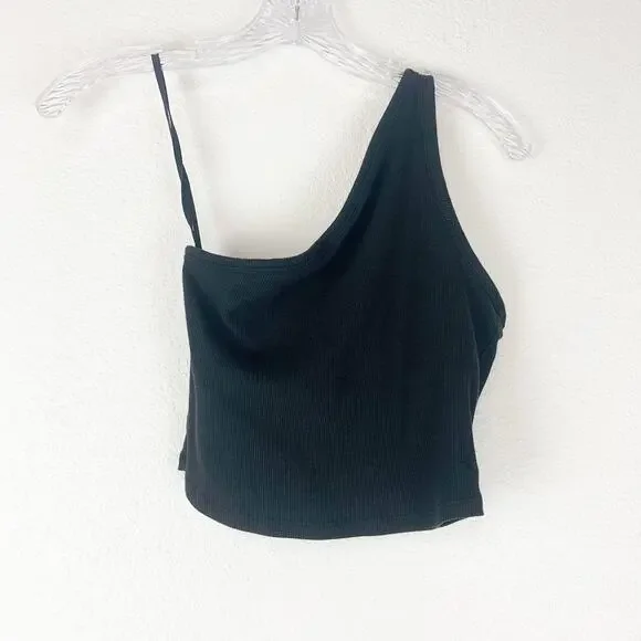 Pink Victoria's Secret Shirt Womens Small Tank Top One Shoulder Crop Shelf Bra S - Picture 1 of 9